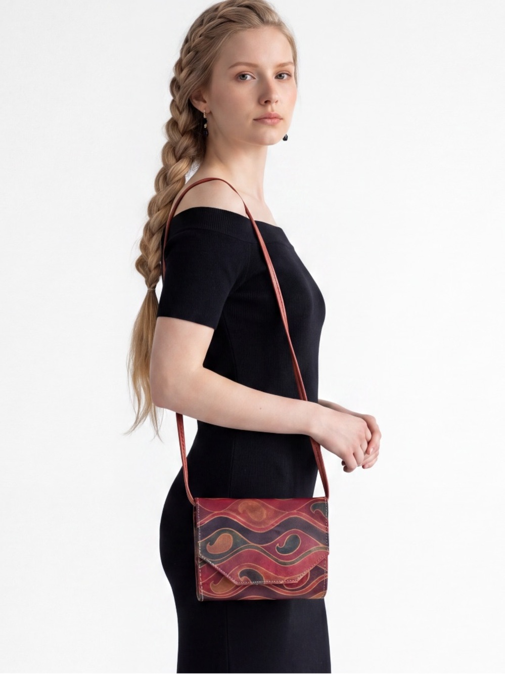 MTC Vintage hand painted leather crossbody